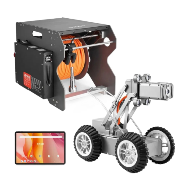WRC Crawling robot mines, sewer pipes inspection and detection Vevor, 120 m cable, 2MP Front-Rear Camera & Touchscreen Tablet, IP68